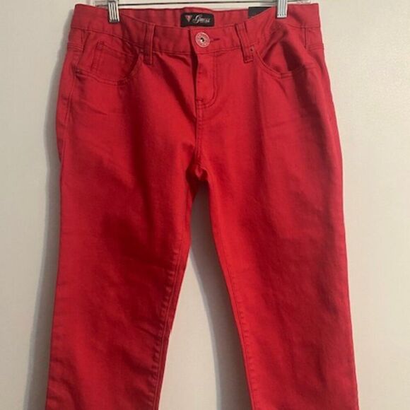 Guess Pink 5 pocket denim capri jeans, size 31/12 - Picture 1 of 4